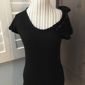 Loft XS Tee with ruffle detail